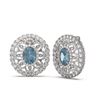 Image 2 : 11.4 ctw Aquamarine & Diamond Earrings 18K White Gold - REF-527M3G