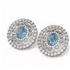 Image 3 : 11.4 ctw Aquamarine & Diamond Earrings 18K White Gold - REF-527M3G