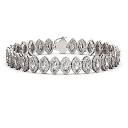 13.1 ctw Marquise Cut Diamond Micro Pave Bracelet 18K White Gold - REF-1100K6Y