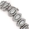 Image 3 : 13.1 ctw Marquise Cut Diamond Micro Pave Bracelet 18K White Gold - REF-1100K6Y