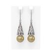 Image 1 : 3 ctw Diamond & Pearl Earrings 18K White Gold - REF-290R9K
