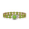 Image 1 : 17.4 ctw Peridot & Diamond Bracelet 14K Rose Gold - REF-245X5A