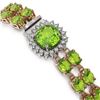 Image 2 : 17.4 ctw Peridot & Diamond Bracelet 14K Rose Gold - REF-245X5A