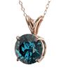 Image 2 : 1.53 ctw Certified Intense Blue Diamond Necklace 10k Rose Gold - REF-153M4G
