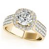 Image 2 : 2.59 ctw Certified VS/SI Diamond 2pc Wedding Set Halo 14k Yellow Gold - REF-356A6N