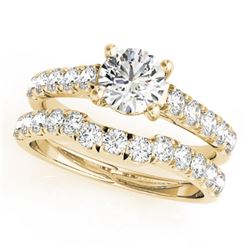 1.39 ctw Certified VS/SI Diamond 2pc Set Wedding 14k Yellow Gold - REF-161H6R