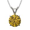 Image 1 : 1.21 ctw Certified Intense Yellow Diamond Necklace 10k White Gold - REF-196K4Y