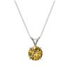 Image 3 : 1.21 ctw Certified Intense Yellow Diamond Necklace 10k White Gold - REF-196K4Y