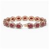 Image 2 : 22.89 ctw Ruby & Diamond Micro Pave Halo Bracelet 10k Rose Gold - REF-291H5R