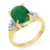 Image 1 : 4.24 ctw Emerald & Diamond Ring 10k Yellow Gold - REF-81R8K