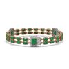 Image 2 : 19.49 ctw Emerald & Diamond Bracelet 14K Rose Gold - REF-272G9W