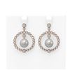 Image 1 : 2 ctw Diamond & Pearl Earrings 18K Rose Gold - REF-188F2M