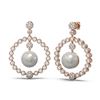 Image 2 : 2 ctw Diamond & Pearl Earrings 18K Rose Gold - REF-188F2M