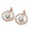 Image 3 : 2 ctw Diamond & Pearl Earrings 18K Rose Gold - REF-188F2M