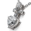 Image 3 : 1.4 ctw Heart Diamond Designer Necklace 18K White Gold - REF-234R4K