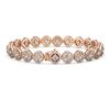Image 2 : 9.94 ctw Cushion Cut Diamond Micro Pave Bracelet 18K Rose Gold - REF-865R9K