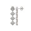 Image 2 : 4.7 ctw Princess Cut Diamond Micro Pave Earrings 18K White Gold - REF-393X4A