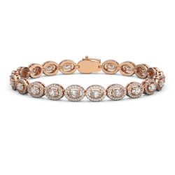 9.49 ctw Oval Cut Diamond Micro Pave Bracelet 18K Rose Gold - REF-798X3A