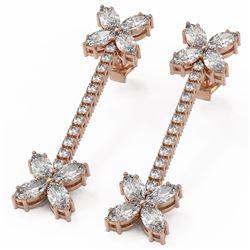4.42 ctw Marquise Diamond Designer Earrings 18K Rose Gold - REF-559A3N