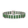 Image 1 : 20.53 ctw Jade & Diamond Bracelet 14K White Gold - REF-294W5H