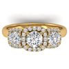 Image 1 : 1.55 ctw Certified VS/SI Diamond Solitaire 3 Stone Ring 14k Yellow Gold - REF-182X5A