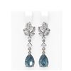 Image 1 : 7.12 ctw Blue Topaz & Diamond Earrings 18K White Gold - REF-251G3W