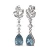 Image 2 : 7.12 ctw Blue Topaz & Diamond Earrings 18K White Gold - REF-251G3W