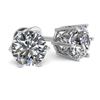 Image 1 : 1.0 ctw Certified VS/SI Diamond Stud Earrings 18k White Gold - REF-147F2M