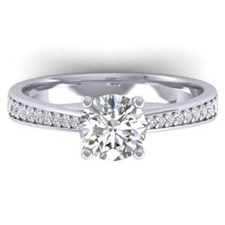 1.26 ctw Certified VS/SI Diamond Art Deco Ring 14k White Gold - REF-308R3K