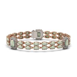 13.76 ctw Opal & Diamond Bracelet 14K Rose Gold - REF-255G6W