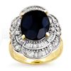 Image 1 : 7.85 ctw Blue Sapphire & Diamond Ring 14k Yellow Gold - REF-135H5R