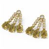 Image 3 : 19.62 ctw Canary Citrine & Diamond Earrings 18K Yellow Gold - REF-404H5R