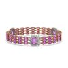 Image 2 : 22.77 ctw Amethyst & Diamond Bracelet 14K Rose Gold - REF-327N3F
