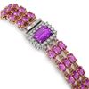 Image 3 : 22.77 ctw Amethyst & Diamond Bracelet 14K Rose Gold - REF-327N3F