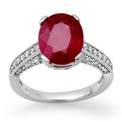 2.80 ctw Ruby & Diamond Ring 14k White Gold - REF-78N2F