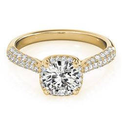1.5 ctw Certified VS/SI Diamond Halo Ring 18k Yellow Gold - REF-292N3F