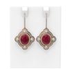 Image 1 : 9.96 ctw Ruby & Diamond Earrings 18K Rose Gold - REF-336M4G