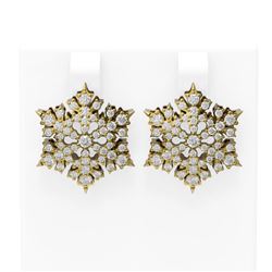 2.75 ctw Diamond Earrings 18K Yellow Gold - REF-192N8F