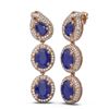 Image 2 : 21.3 ctw Sapphire & Diamond Earrings 18K Rose Gold - REF-467K6Y