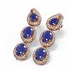 Image 3 : 21.3 ctw Sapphire & Diamond Earrings 18K Rose Gold - REF-467K6Y