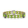 Image 1 : 29.69 ctw Peridot & Diamond Bracelet 14K Yellow Gold - REF-242G3W