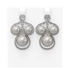 Image 1 : 2.61 ctw Diamond & Pearl Earrings 18K White Gold - REF-298R4K