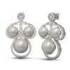Image 2 : 2.61 ctw Diamond & Pearl Earrings 18K White Gold - REF-298R4K
