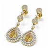 Image 3 : 10.27 ctw Canary Citrine & Diamond Earrings 18K Yellow Gold - REF-374Y4X