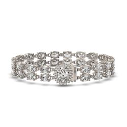 13.54 ctw Oval Diamond Bracelet 18K White Gold - REF-1529H6R