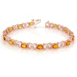 10.15 ctw Yellow Sapphire & Diamond Bracelet 18k Rose Gold - REF-163X6A