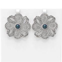 9 ctw Diamond & Pearl Earrings 18K White Gold - REF-801N8F