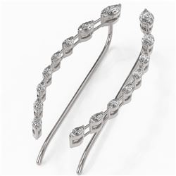 1.74 ctw Marquise Cut Diamond Designer Earrings 18K White Gold - REF-229X3A