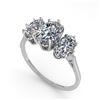 Image 2 : 2 ctw Past Present Future VS/SI Oval Cut Diamond Ring 18k White Gold - REF-414M2G