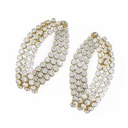 7.6 ctw Diamond Designer Earrings 18K Yellow Gold - REF-589R3K